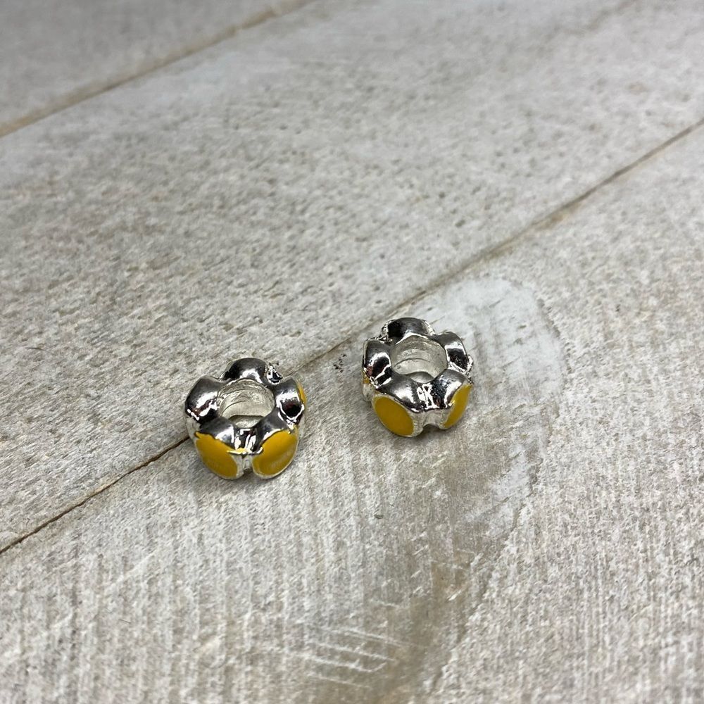 Pandora like yellow flower bead